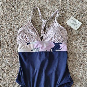 Dahlia One Piece Swimsuit - PAIGE/BOLINAS/NAVY RIB NWT